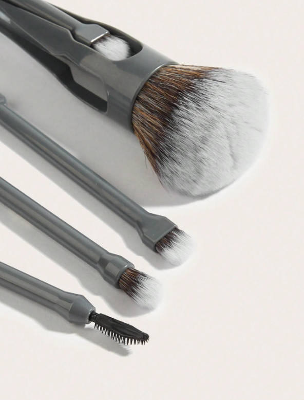 New Hot-Selling 4-Piece Magnetic Face Makeup Brush Set Synthetic Fibre Bristles Plastic Handle for Loose Powder Eyeshadow