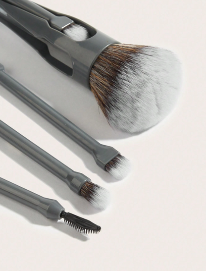 New Hot-Selling 4-Piece Magnetic Face Makeup Brush Set Synthetic Fibre Bristles Plastic Handle for Loose Powder Eyeshadow