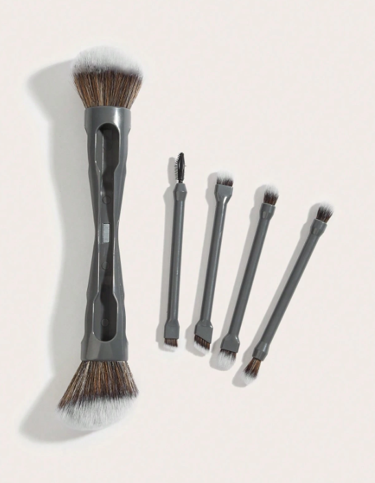 New Hot-Selling 4-Piece Magnetic Face Makeup Brush Set Synthetic Fibre Bristles Plastic Handle for Loose Powder Eyeshadow