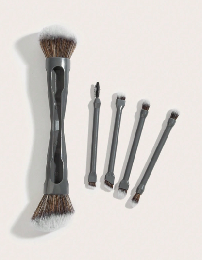 New Hot-Selling 4-Piece Magnetic Face Makeup Brush Set Synthetic Fibre Bristles Plastic Handle for Loose Powder Eyeshadow