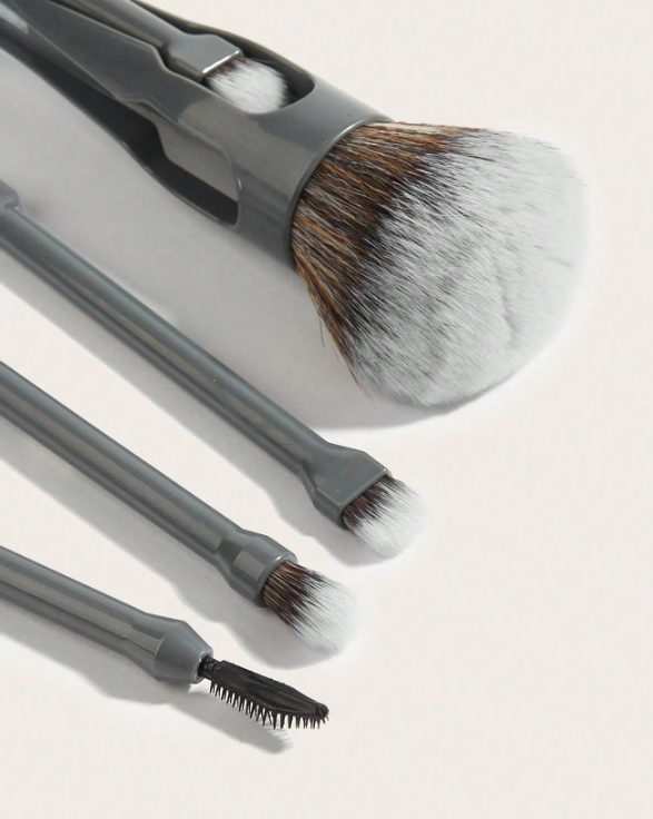 New Hot-Selling 4-Piece Magnetic Face Makeup Brush Set Synthetic Fibre Bristles Plastic Handle for Loose Powder Eyeshadow