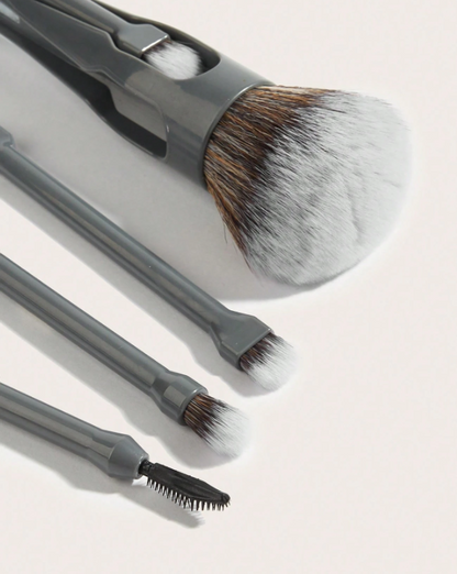 New Hot-Selling 4-Piece Magnetic Face Makeup Brush Set Synthetic Fibre Bristles Plastic Handle for Loose Powder Eyeshadow